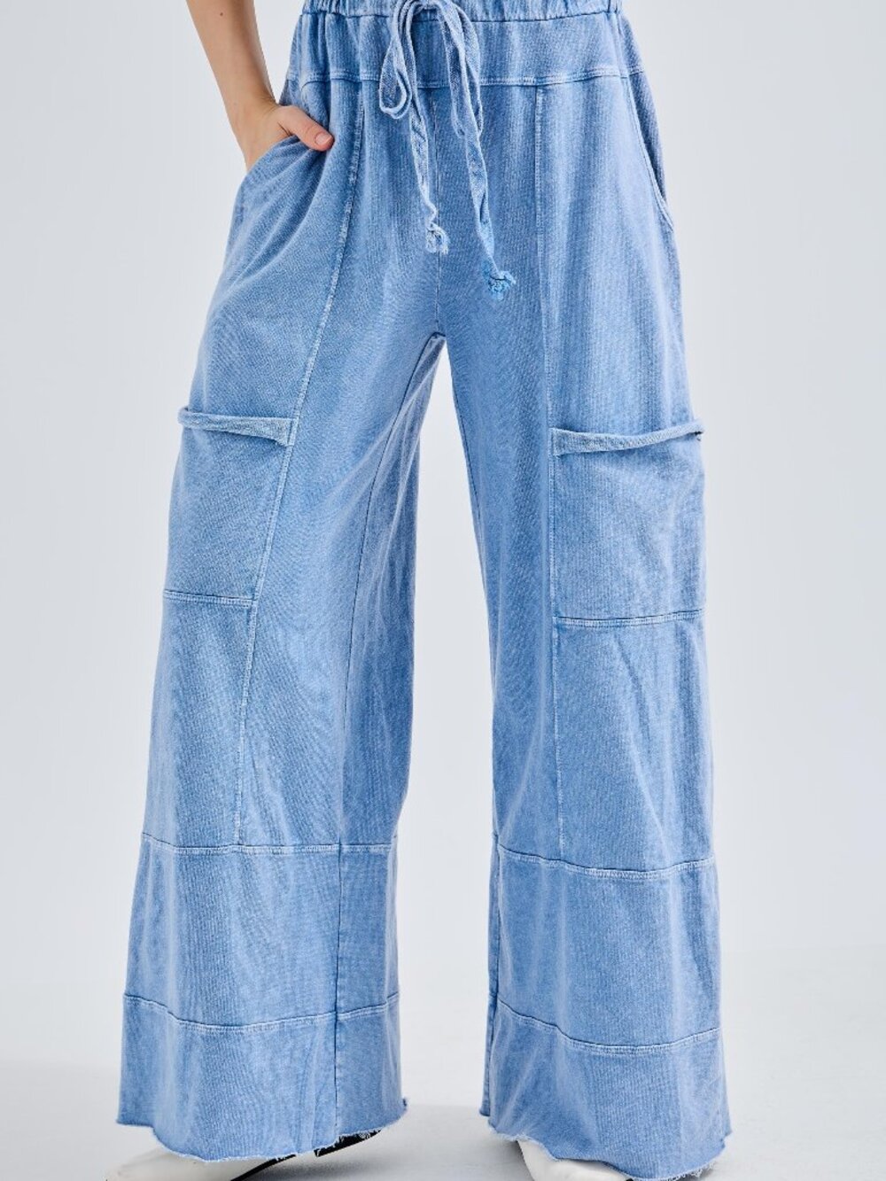 315 | Denim Blue Mineral Wash Wide Leg Pants